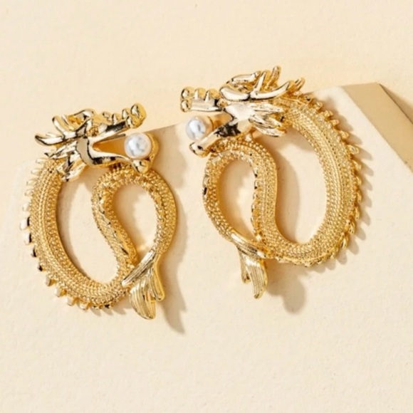 Chinese Dragon Pearl~ Loong Asian Zodiac Treasure Mythical Creature Monster Stud - Picture 6 of 16